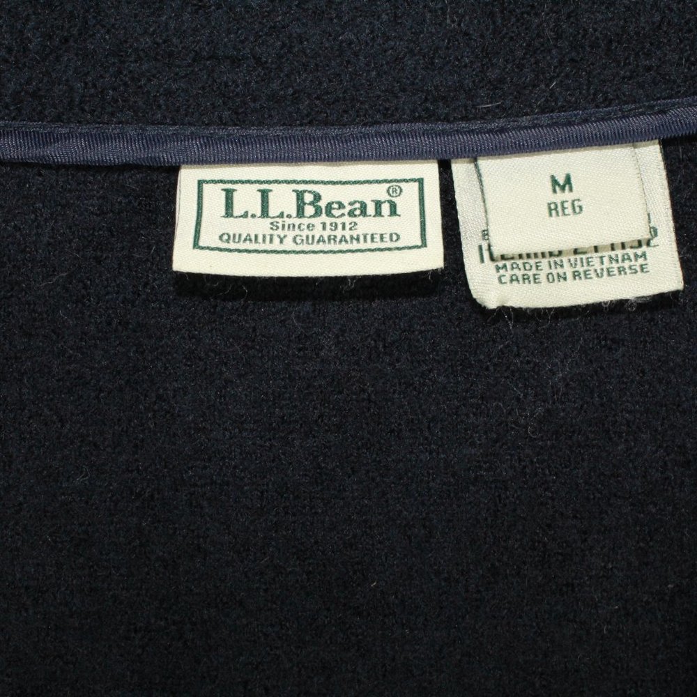 LL Bean Black 100% Wool Button-Down Coat Jacket Size M - Picture 5 of 9